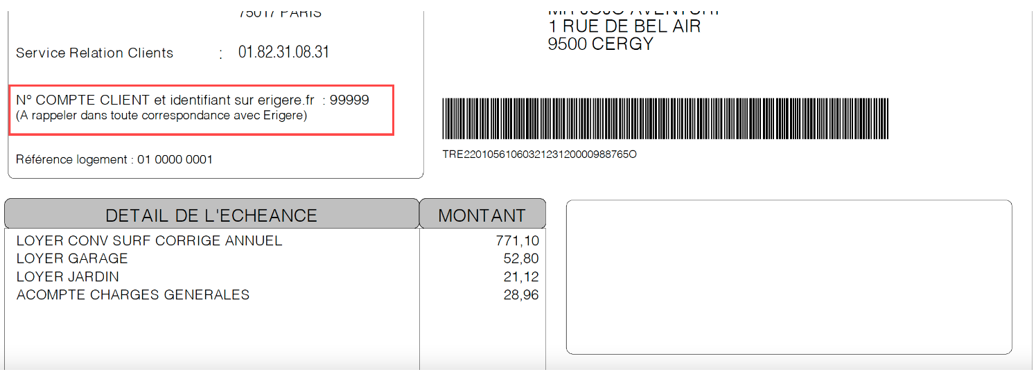 Votre numéro de compte client